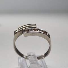 ANILLO DOBLE COMBINADO PLATA Y ORO CON TOPACIOS CHAMPAGNE 3003 - comprar online