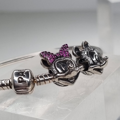 Imagen de PULSERA ESCLAVA ESTILO PANDORA CON CHARM MINNI Y MICKEY DISNEY 9025K