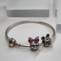 PULSERA ESCLAVA ESTILO PANDORA CON CHARM MINNI Y MICKEY DISNEY 9025K - DEBERNARDI - Joyeria Debernardi