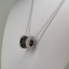 CADENA Y DIJE COLLAR BVG CON CERAMICA Y PLATA 2511