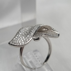 ANILLO HOJA PAVEE ITALIANO RODINADO 3423 en internet