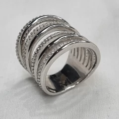 ANILLO PLATA 6 VUELTAS SIN FIN CON CUBICS 3415 - comprar online