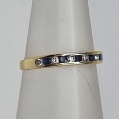 ANILLO PLATA ZAFIRO Y CUBICS MEDIO SIN FIN K3906
