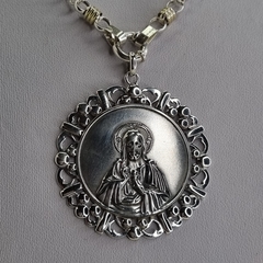 IMPORTANTE MEDALLON ANTIGUO CORAZON DE JESUS 3935 - comprar online