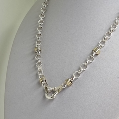 COLLAR ROLO EN PLATA Y ORO CON CIERRE MARINER 3950