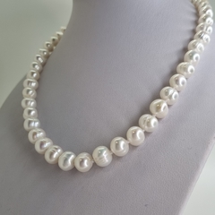 COLLAR PERLAS DE CULTIVO Y PLATA 7MM COD 3490
