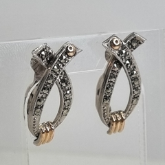 AROS CON CLIP PLATO Y ORO CON MARQUESITAS 4401 - comprar online