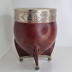 MATE IMPERIAL CON PATAS DE ALPACA FORRADO EN CUERO 4458