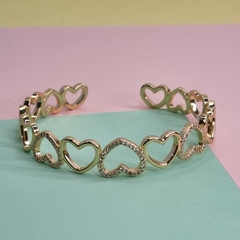 PULSERA ESCLAVA CORAZONES ACERO DORADO ITALIA 4944 en internet
