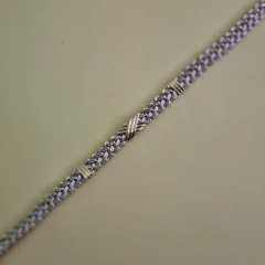 PULSERA PLATA Y ORO UNISEX 21 CM COD 5197