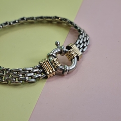 PULSERA PLATA Y ORO MODELO PANTHER 5 FILAS COD 5225 - comprar online