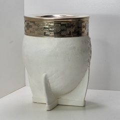 MATE IMPERIAL CUERO Y ALPACA LABRADA BLANCO 5844