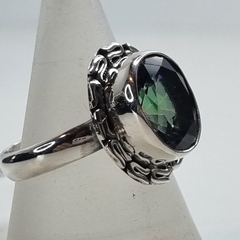 ANILLO DE PLATA Y TOPACIO MISTICO 6036