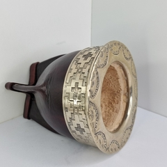 MATE IMPERIAL CHOCOLATE ALPACA Y CUERO CINCELADO 4492 - comprar online