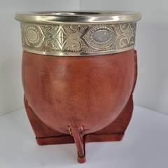MATE IMPERIAL CALABAZA, GRANDE DE CUERO Y ALPACA 5922