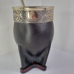 MATE IMPERIAL CALABAZA Y ALPACA CINCELADA 5724 - comprar online