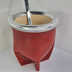 MATE CALABAZA CAMIONERO DE CUERO, VIROLA DE ALUMINIO 1503 - comprar online