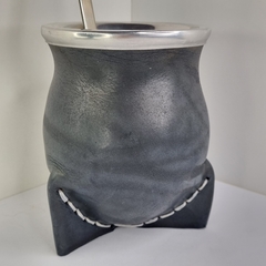 MATE CALABAZA, CAMIONERO DE CUERO Y VIROLA DE ALUMINIO 1503A - comprar online