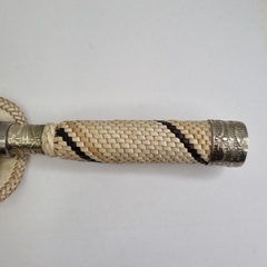 CUCHILLO ALPACA Y CUERO TRENZADO HOJA 14 Cm J579 en internet