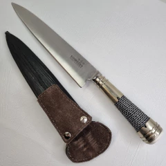 CUCHILLO ARTESANAL CON ALPACA HOJA 20CM cod: TA200C