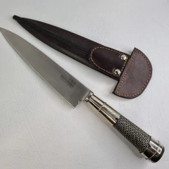 CUCHILLO DE ACERO Y ALPACA HOJA DE 18CM cod: 6099C