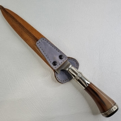 CUCHILLO DE ACERO, ASTA Y ALPACA LABRADA HOJA DE 16CM cod: 6102 en internet
