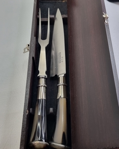 SET DE ASADO TENEDOR Y CUCHILLO CON ESTUCHE, ALPACA Y HOJA DE ACERO 18CM cod: TA300 en internet