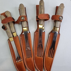 JUEGO DE ASADO, TENEDOR Y CUCHILLO hoja 15cm cod: 9182