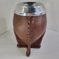 MATE DE CALABAZA, CUERO Y VIROLA DE ALUMINIO 6768A - comprar online