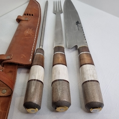 SET DE ASADO TENEDOR, CUCHILLO Y CHAIRA cod: 6105 - comprar online