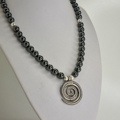 COLLAR DE HEMATITE CON DIJE 44CM cod: 6110