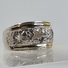 ANILLO PLATA Y ORO DE DISEÑO 6162 - comprar online