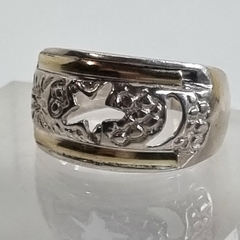 ANILLO PLATA Y ORO DE DISEÑO 6162
