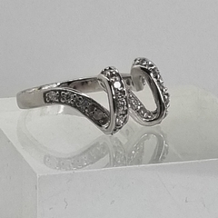 ANILLO CINTA ONDAS CON CUBICS PAVEE ITALIANO COD 6179 - comprar online