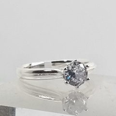 ANILLO SOLITARIO PLATA Y CUBICS 6015
