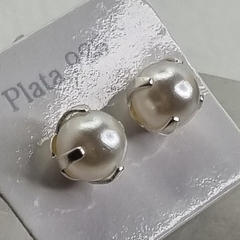 AROS DE PLATA CON PERLA ENGARZADA 6181