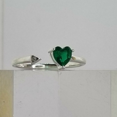 ANILLO FINO DE PLATA CON PIEDRA VERDE 6220