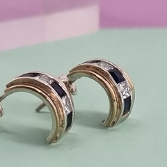 AROS PLATA Y ORO CON ZAFIROS Y CUBIC 6222 - comprar online