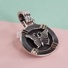 MEDALLA PLATA Y ORO MACIZA CON MARIPOSA EN RELIEVE 5802 - comprar online