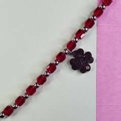 PULSERA DE CRISTAL DE ROCA Y ACERO CON DIJE K2231