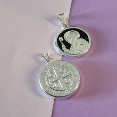 SAN BENITO DIJE ACERO BLANCO MEDIANO K1176 - comprar online