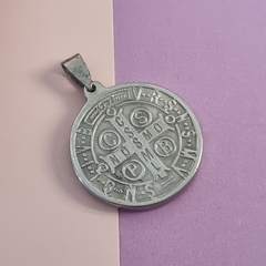 SAN BENITO MEDALLA ACERO BLANCO MEDIANA 6295 - comprar online