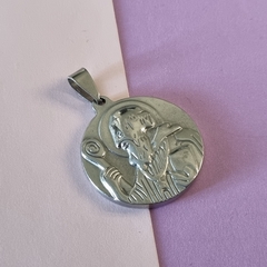 SAN BENITO MEDALLA ACERO BLANCO MEDIANA 6295