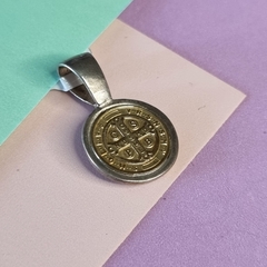 SAN BENITO MEDALLA MINI EN PLATA Y ORO 9797