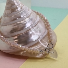 PULSERA DE PLATA CON DIJE, CRISTAL DE MORAVIA TORNASOL COD: 6385