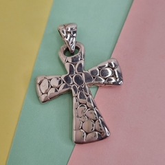 DIJE CRUZ DE PLATA INFLADA 47×33mm COD: 4250