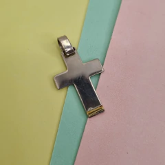 DIJE CRUZ DE PLATA Y ORO 27×15mm COD: K5192