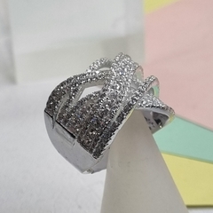 ANILLO PAVEE PLATA ITALIANO CRUZADO VARIAS VUELTAS COD 6546 - comprar online