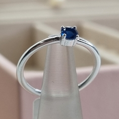 SOLITARIO PLATA Y CUBIC AZUL 6524