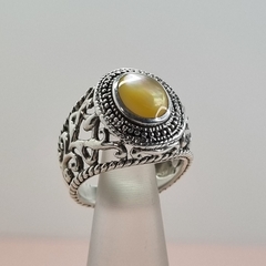 ANILLO PLATA ORIGEN TAILANDIA NACAR CHAMPAGNE 6596
